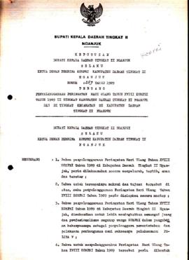Nomor 289 Tahun 1989 Tentang Penyelenggaraan Peringatan Hari Ulang Tahun XVIII Korpri Tahun 1989 ...