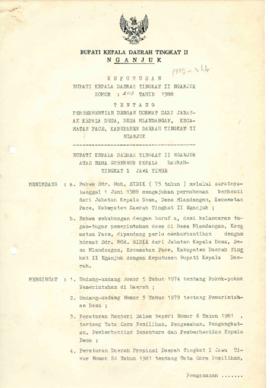 Nomor 203 Tahun 1988 Tentang Pemberhentian Dengan Hormat Dari Jabatan Kepala Desa, Desa Mlandanga...