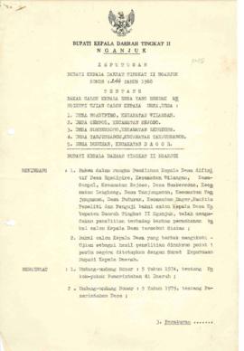 Nomor 244 Tahun 1988 Tentang Bakal Calon Kepala Desa Yang Berhak Mengikuti Ujian Calon Kepala Des...