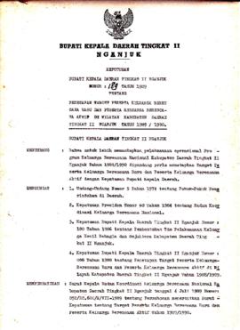 Nomor 189 Tahun 1989 Tentang Penetapan Target Peserta Keluarga Berencana Baru dan Peserta Keluarg...