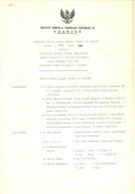 Nomor 326 Tahun 1989 Tentang Pengesahan Proyek Bantuan Pembangunan Daerah Tingkat II (Proyek Pelu...