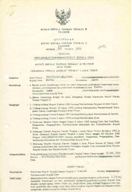 Nomor 129 Tahun 1990 Tentang Pengangkatan/Pemberhentian Kepala Desa Mabung Kecamatan Baron