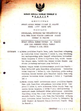 Nomor 213 Tahun 1989 Tentang Pengesahan, Pemilihan dan Pengangkatan Kepala Desa Dalam Wilayah Kab...
