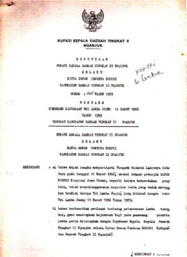 Nomor 065 Tahun 1989 Tentang Pemenang Kejuaraan Tri Lomba Juang  11 Maret 1966 Tahun 1989 Kabupat...