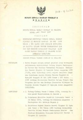 Nomor 163 Tahun 1988 Tentang Perubahan Keputusan Bupati Kepala Daerah Tingkat II Nganjuk Tanggal ...