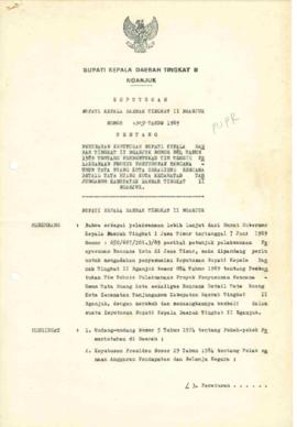 Nomor 309 Tahun 1989 Tentang Peruabahan Keputusan Bupati Kepala Daerah Tingkat II Nganjuk Nomor 0...