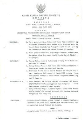NOMOR 013 TAHUN 1986 TENTANG PEMBENTUKAN KELOMPOK KERJA PENINGKATAN PENDAPATAN ASLI DAERAH KABUPA...