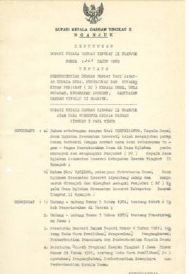Nomor 263 Tahun 1989 Tentang Pemberhentian Dengan Hormat Dari Jabatan Kepala Desa, Penunjukan Dan...
