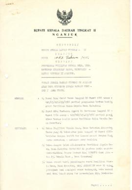 NOMOR 053 TAHUN 1986 TENTANG PENGESAHAN PEMILIHAN KEPALA DESA, DESA KATERBAN KECAMATAN BARON, KAB...
