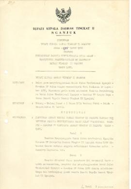 NOMOR 195 TAHUN 1986 TENTANG PEMBENTUKAN PANITIA PENYELENGGARA GERAK JALAN TRADISIONAL NGANJUK-SA...