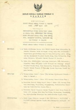 Nomor 239 Tahun 1988 Tentang Pemberhentian Dengan Hormat Dari Jabatan Kepala Desa, Penunjukan dan...