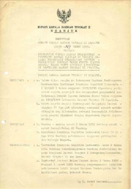 Nomor 147 Tahun 1989 Tentang Penunjukan Kepala Bagian Pembangunan Kabupaten Daerah Tingkat II Nga...