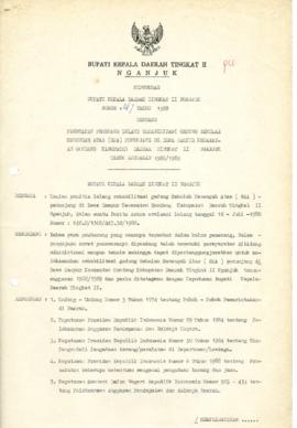 Nomor 147 Tahun 1988 Tentang Penetapan Pemenang Lelang Rehabilitasi Gedung Sekolah Menengah Atas ...
