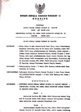 Nomor 195 Tahun 1989 Tentang Pembentukan Panitia Tri Lomba Juang Kabupaten Daerah Tk. II Nganjuk ...