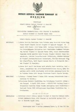 Nomor 173 Tahun 1989 Tentang Urut-Urutan Pemenang/Juara Guru Teladan Di Kabupaten Daerah Tingkat ...