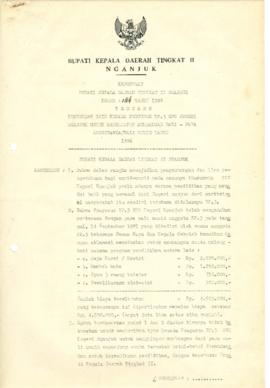 NOMOR 184 TAHUN 1986 TENTANG PEMBERIAN IJIN KEPADA PENGURUS BP.3 SPG NEGERI NGANJUK UNTUK MENGHIM...