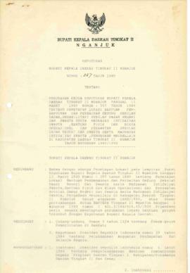 Nomor 257 Tahun 1989 Tentang Perubahan Kedua Keputusan Bupati Kepala Daerah Tingkat II Nganjuk Ta...