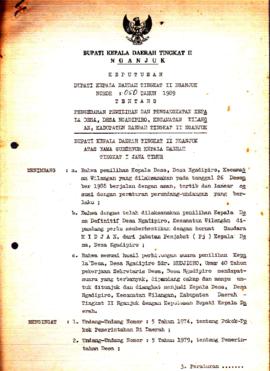 Nomor 050 Tahun 1989 Tentang Pengesahan Pemilihan dan Pengangkatan Kepala Desa, Desa Ngadipiro, K...
