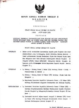 Nomor 296 Tahun 1989 Tentang Ketetapan Pemberian Honorarium Bagi Para Pejabat dan Staf Administra...