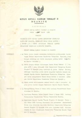 NOMOR 160 TAHUN 1986 TENTANG PEMBERIAN IJIN KEPADA KANTOR DEPARTEMEN KESEHATAN KABUPATEN NGANJUK,...