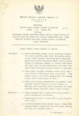 Nomor 118 Tahun 1990 Tentang Perubahan Pertama Keputusan Bupati Kepala Daerah Tingkat II Nganjuk ...