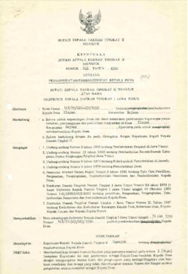 Nomor 133 Tahun 1990 Tentang Pengangkatan/Pemberhentian Kepala Desa Klagen Kecamatan Rejoso