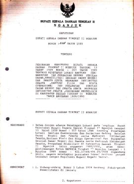 Nomor 208 Tahun 1989 Tentang Perubahan Keputusan Bupati Kepala Dearah Tingkat II Nganjuk Tanggal ...