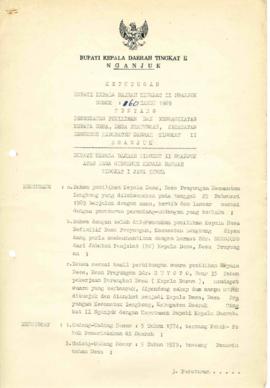 Nomor 160 Tahun 1989 Tentang Pengesahan Pemilihan dan Pengangkatan Kepala Desa Desa Prayungan, Ke...