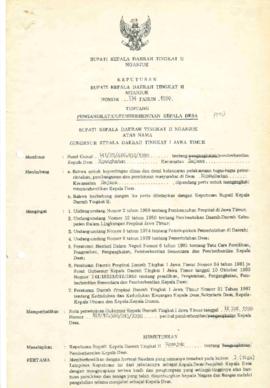 Nomor 134 Tahun 1990 Tentang Pengangkatan/Pemberhentian Kepala Desa Ngangkatan Kecamatan Rejoso