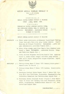 Nomor 263 Tahun 1988 Tentang Pengesahan Daftar Susunan Panitia Pengawas Pemilihan Kepala Desa di ...