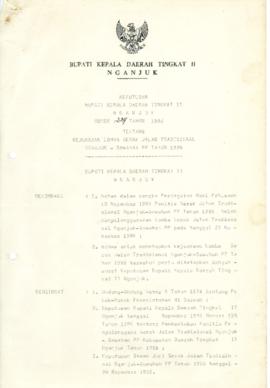 NOMOR 224 TAHUN 1986 TENTANG KEJUARAAN LOMBA GERAK JALAN TRADISIONAL NGANJUK - SAWAHAN PP TAHUN 1986
