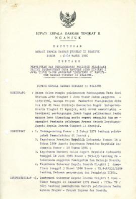 NOMOR 061 TAHUN 1986  PENUNJUKAN DAN PENGANGKATAN PEMIMPIN PELAKSANA PROYEK PEMBANGUNAN DESA BANT...