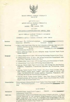 Nomor 139 Tahun 1990 Tentang Pengangkatan/Pemberhentian Kepala Desa Mungkung Kecamatan Rejoso