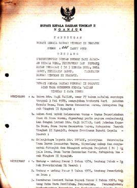 Nomor 285 Tahun 1989 Tentang Pemberhentian Dengan Hormat Dari Jabatan Kepala Desa, Penunjukan dan...