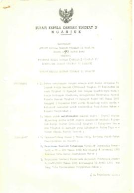 NOMOR 142 TAHUN 1986 TENTANG KELOMPOK KERJA DAERAH (POKJADA) TINGKAT II KABUPATEN DAERAH TINGKAT ...