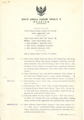 NOMOR 040 TAHUN 1986 TENTANG BAKAL CALON KEPALA DESA YANG BERHAK MENGIKUTI UJIAN CALON KEPALA DESA