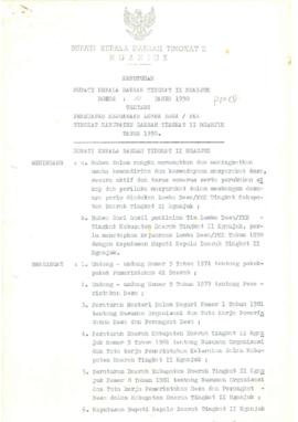 Nomor 111 Tahun 1990 Tentang Penetapan Kejuaraan Lomba Desa/PKK Tingkat Kabupaten Daerah Tingkat ...