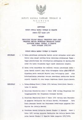 NOMOR 079 TAHUN 1986 TENTANG PENUNJUKAN PEJABAT SEBAGAI PENANGGUNG JAWAB ATAS PEMASUKAN RENCANA P...