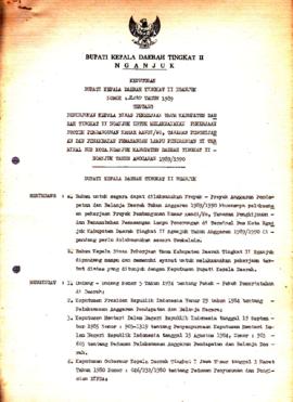 Nomor 200 Tahun 1989 Tentang Penunjukan Kepala Dinas Pekerjaan Umum Kabupaten Dearah Tingkat II N...