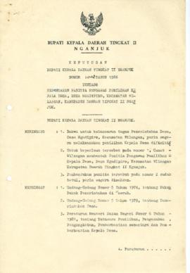 NOMOR 002 TAHUN 1986 TENTANG PENGESAHAN PANITIA PENGAWAS PEMILIHAN KEPALA DESA, DESA NGADIPIRO,KE...