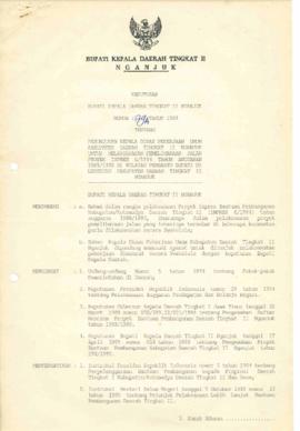 Nomor 179A Tahun 1989 Tentang Penunjukan Kepala Dinas Pekerjaan Umum Kabupaten Daerah Tingkat II ...