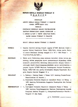 Nomor 245A Tahun 1989 Tentang Penetapan Pemenang Lelang Proyek-Proyek Bantuan Pembangunan Sarana ...