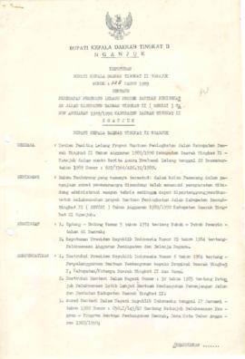 Nomor 328 Tahun 1989 Tentang Penetapan Pemenang Lelang Proyek Bantuan Peningkatan Jalan Kabupaten...
