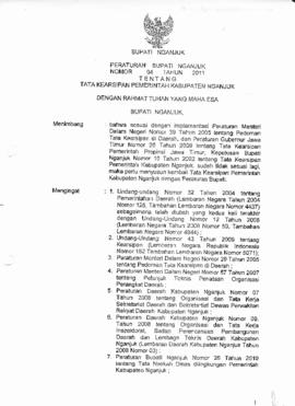 PERATURAN BUPATI NGANJUK NOMOR 04 TAHUN 2011 TENTANG TATA KEARSIPAN PEMERINTAH KABUPATEN NGANJUK