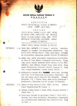 Nomor 294 Tahun 1989 Tentang Pemberhentian Dengan Hormat Dari Jabatan Kepala Desa, Penunjukan dan...