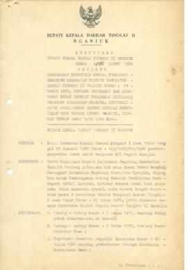NOMOR 081 TAHUN 1986 TENTANG PENGESAHAN KEPUTUSAN KEPALA KELURAHAN BEGADUNG KECAMATAN NGANJUK KAB...