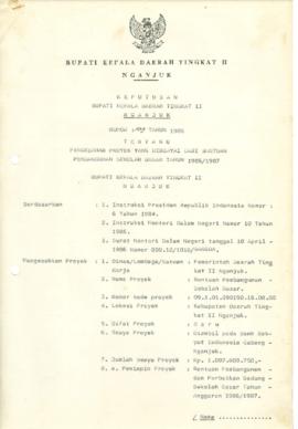 NOMOR 109 TAHUN 1986 TENTANG PENGESAHAN PROYEK YANG DIBEAYAI DARI BANTUAN PEMBANGUNAN SEKOLAH DAS...