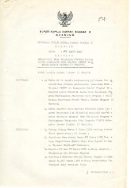 Nomor 103 Tahun 1988 Tentang Pembentukan Team Pelaksana Program Pembangunan Prasarana Kota Terpad...