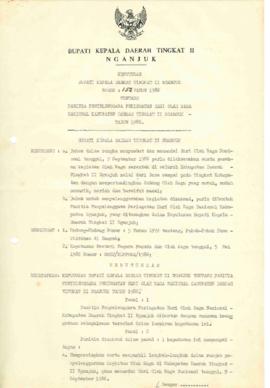 NOMOR 152 TAHUN 1986 TENTANG PANITIA PENYELENGGARAAN PERINGATAN HARI OLAH RAGA NASIONAL KABUPATEN...