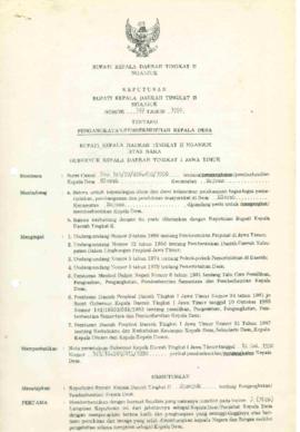 Nomor 142 Tahun 1990 Tentang Pengangkatan/Pemberhentian Kepala Desa Mlorah Kecamatan Rejoso